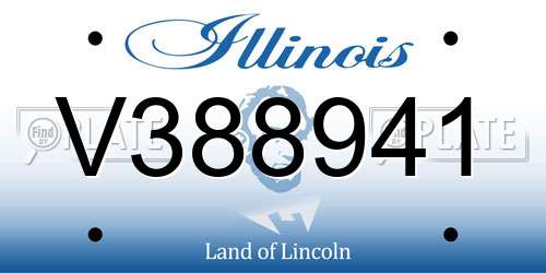 V388941 Illinois License Plate