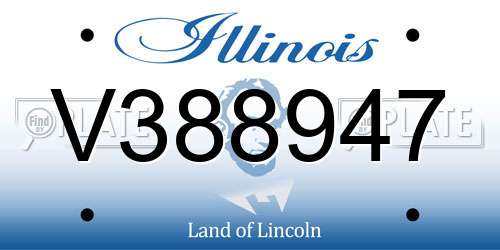 V388947 Illinois License Plate
