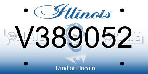 V389052 Illinois License Plate