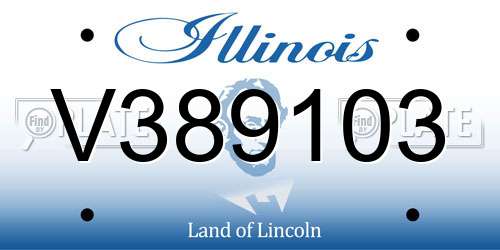 V389103 Illinois License Plate