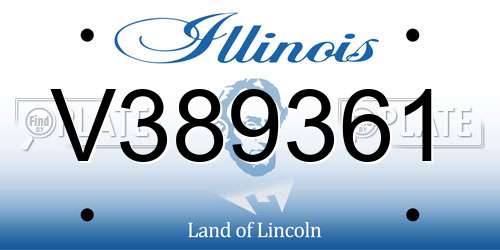 V389361 Illinois License Plate