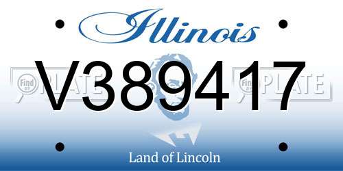 V389417 Illinois License Plate