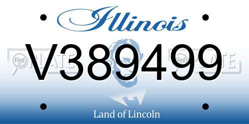 V389499 Illinois License Plate