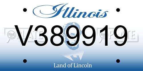 V389919 Illinois License Plate