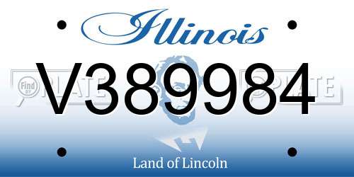 V389984 Illinois License Plate