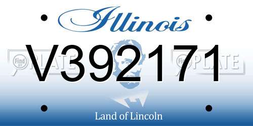 V392171 Illinois License Plate