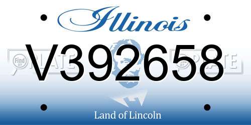 V392658 Illinois License Plate