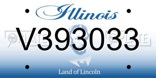 V393033 Illinois License Plate