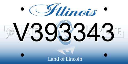 V393343 Illinois License Plate