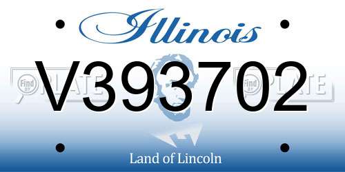 V393702 Illinois License Plate