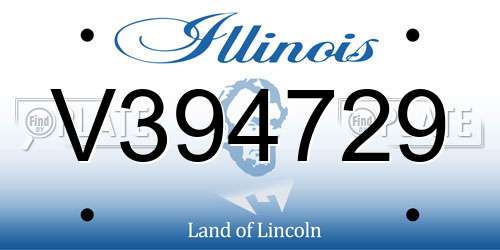 V394729 Illinois License Plate