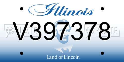 V397378 Illinois License Plate