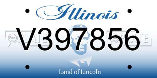 V397856 Illinois License Plate