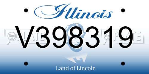 V398319 Illinois License Plate