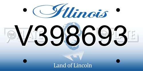 V398693 Illinois License Plate