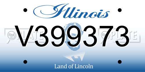 V399373 Illinois License Plate