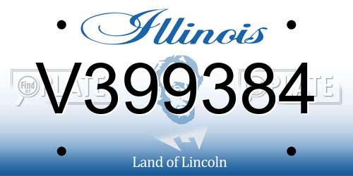 V399384 Illinois License Plate