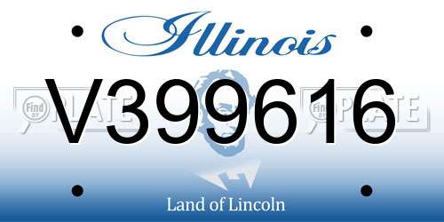 V399616 Illinois License Plate