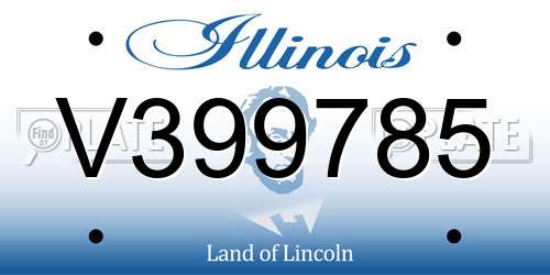V399785 Illinois License Plate