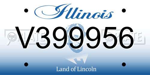 V399956 Illinois License Plate