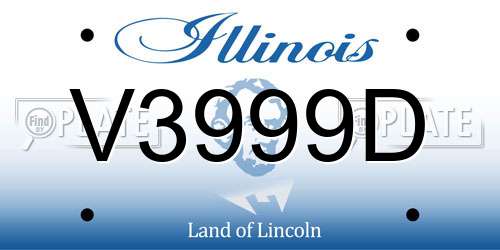 V3999D Illinois License Plate