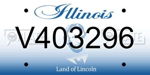 V403296 Illinois License Plate