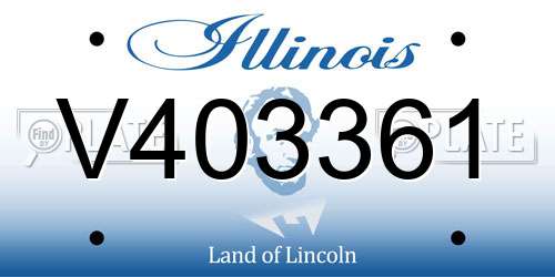 V403361 Illinois License Plate