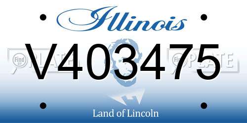 V403475 Illinois License Plate