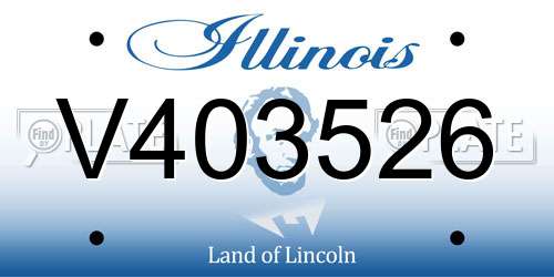V403526 Illinois License Plate