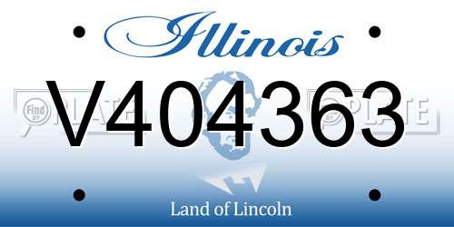V404363 Illinois License Plate