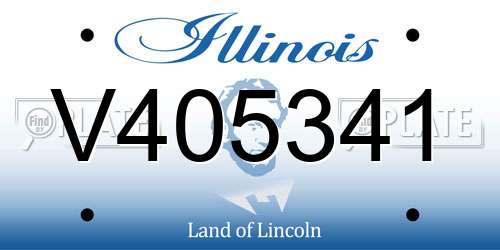 V405341 Illinois License Plate