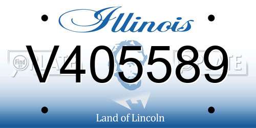 V405589 Illinois License Plate