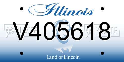V405618 Illinois License Plate