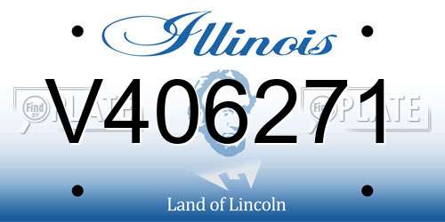 V406271 Illinois License Plate