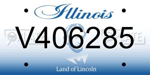 V406285 Illinois License Plate