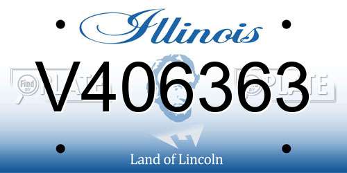 V406363 Illinois License Plate