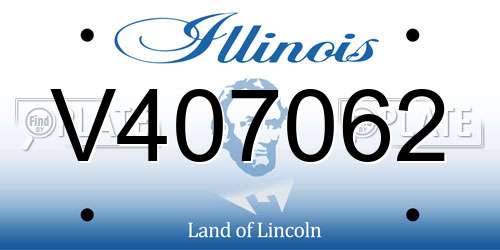 V407062 Illinois License Plate
