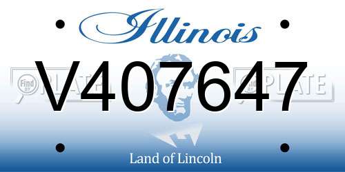 V407647 Illinois License Plate