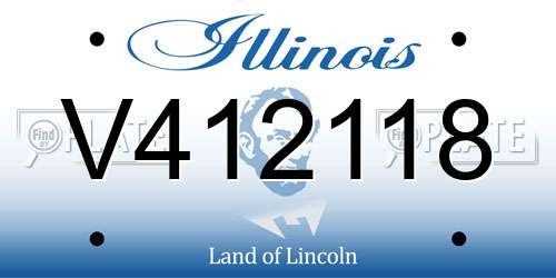 V412118 Illinois License Plate