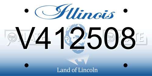 V412508 Illinois License Plate