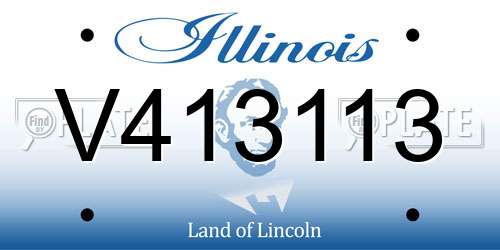V413113 Illinois License Plate