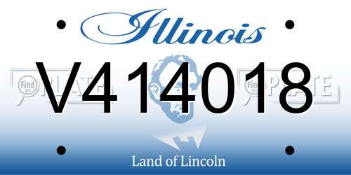 V414018 Illinois License Plate