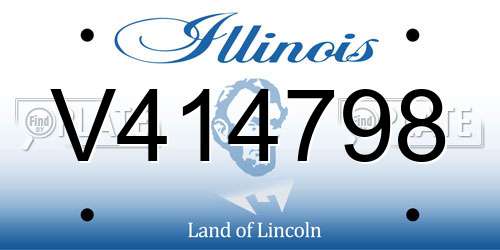 V414798 Illinois License Plate