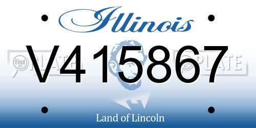 V415867 Illinois License Plate