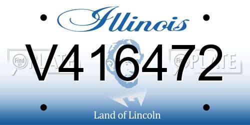 V416472 Illinois License Plate