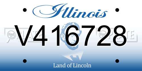 V416728 Illinois License Plate