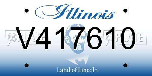 V417610 Illinois License Plate