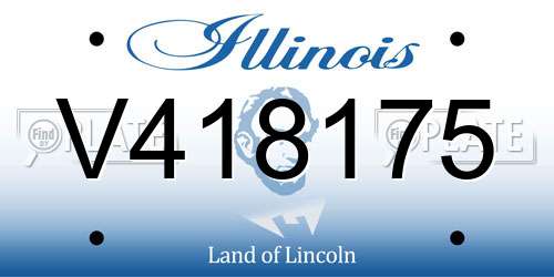 V418175 Illinois License Plate