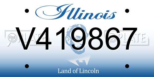 V419867 Illinois License Plate