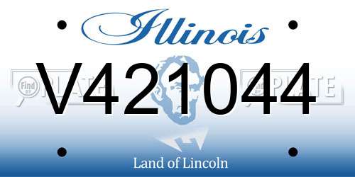 V421044 Illinois License Plate